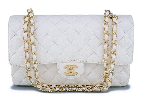 chanel classic medium white|Chanel bag classic price.